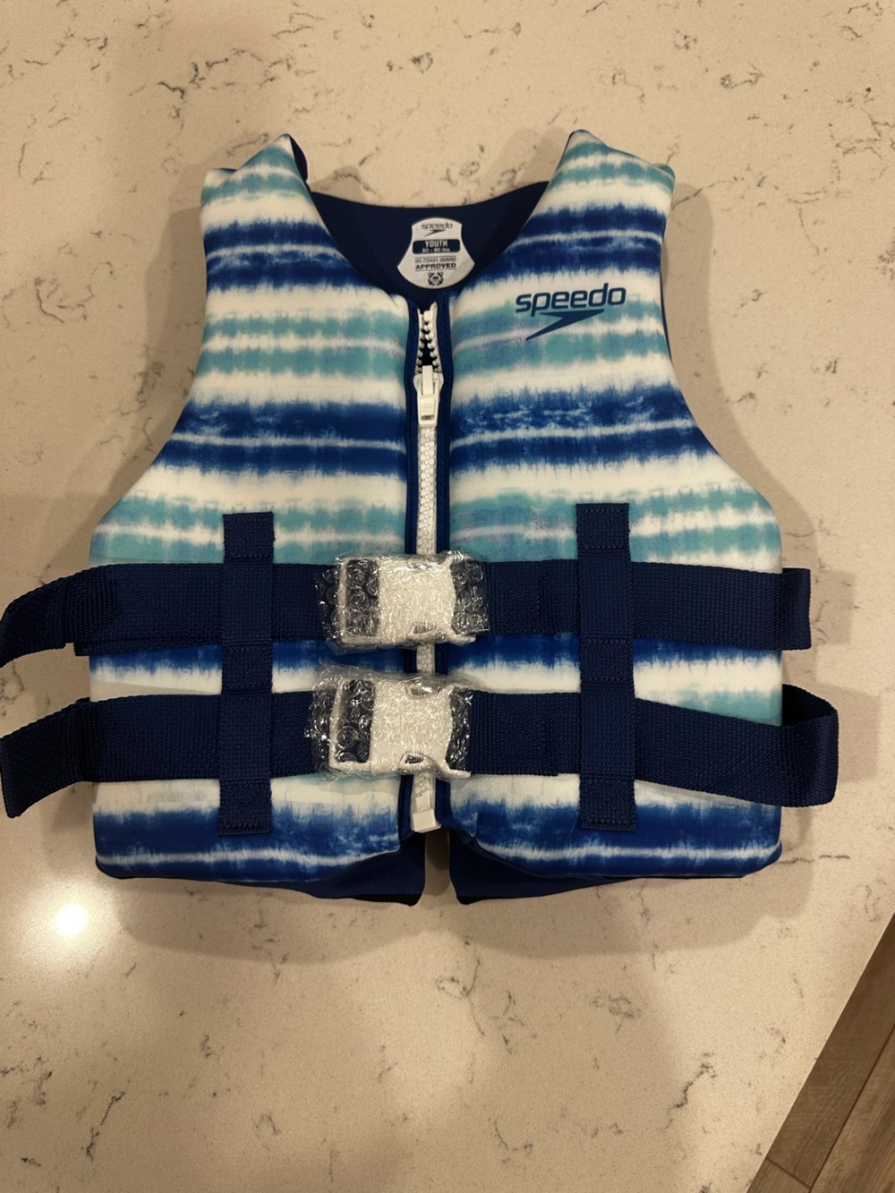 Speedo Youth Life Jacket Vest - Blue Tie-Dye